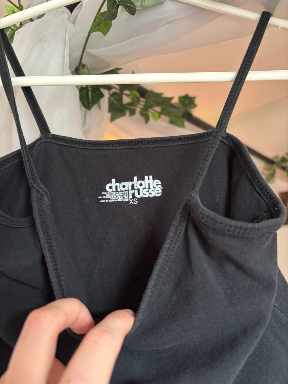 Charlotte Russe Black Spaghetti Strap Tank Top - Classic Essential
